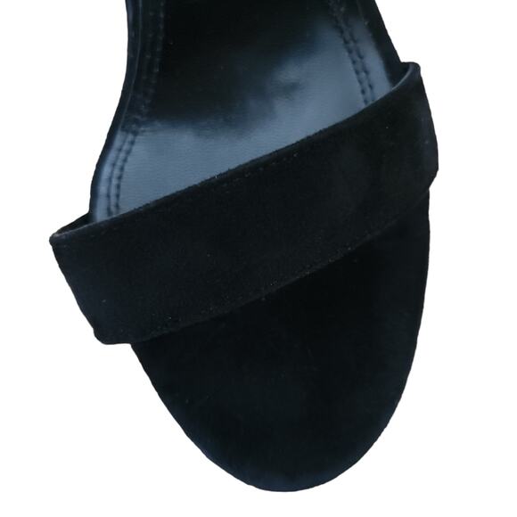 MAJE Falbaria black suede leather western buckle ankle strap heel sandals 39 NEW - Picture 2 of 9